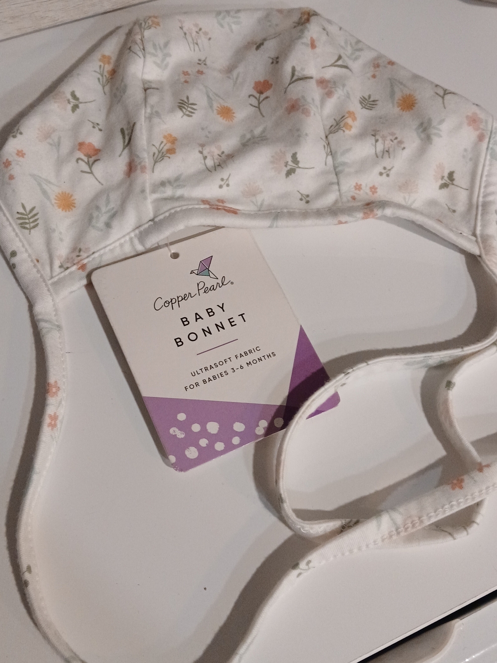 Copper Pearl Autumn Floral Baby Bonnet, 3-6 Months, NWT